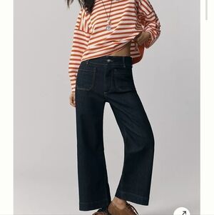 Anthropologie Maeve The Colette Dark Blue Wide-Leg Jeans Sz.26